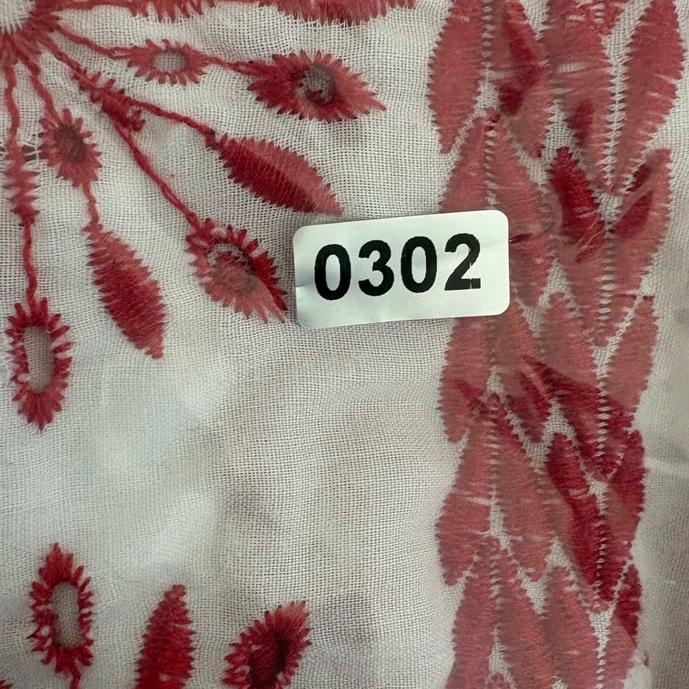 Entro Women's Boho Embroidered Blouse Size L Ruffle Sleeve Floral Preppy Cottage - Picture 8 of 8